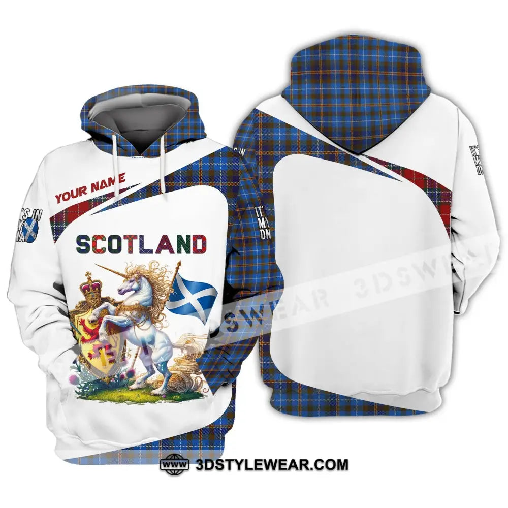 Unisex Shirt Custom Name Scotland Polo Long Sleeve Lover T-Shirt Hoodie / S