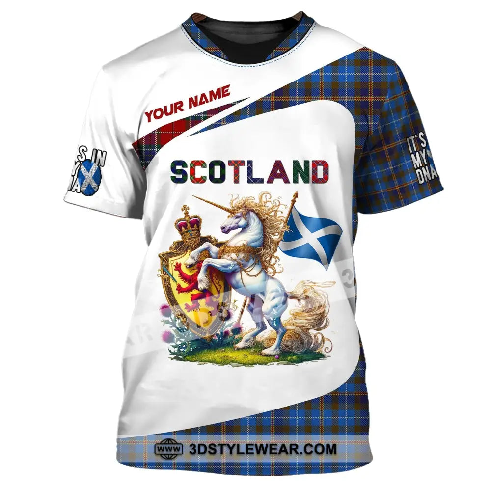 Unisex Shirt Custom Name Scotland Polo Long Sleeve Lover T-Shirt / S