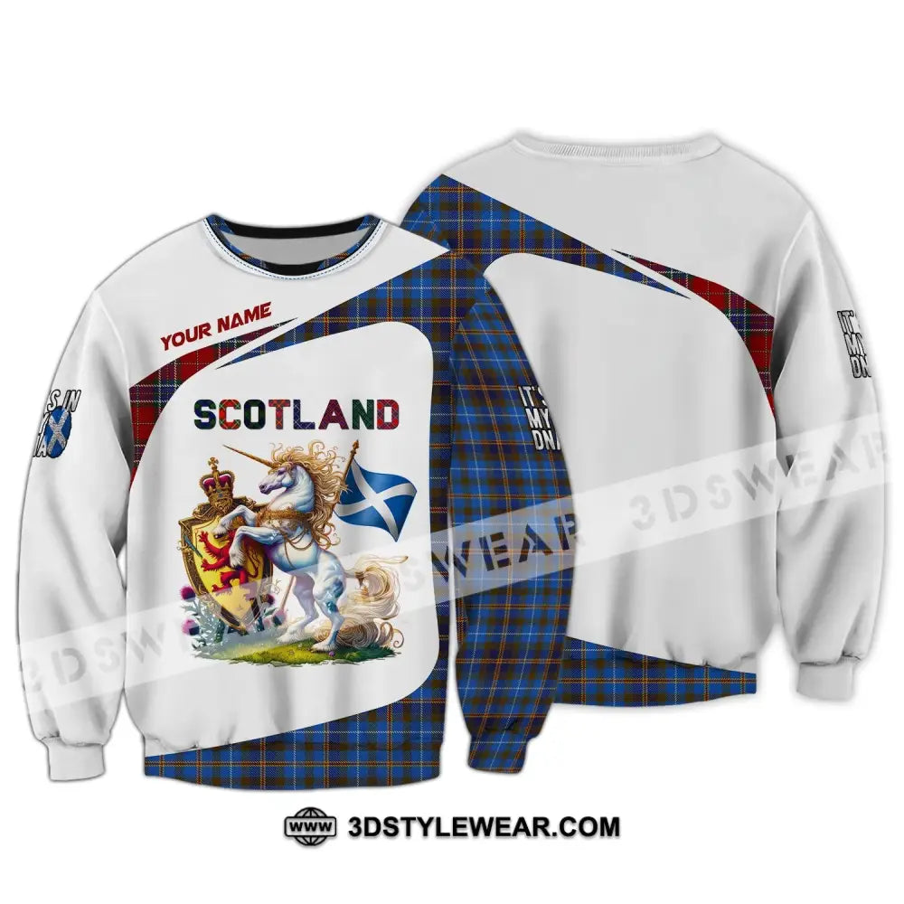 Unisex Shirt Custom Name Scotland Polo Long Sleeve Lover T-Shirt / S