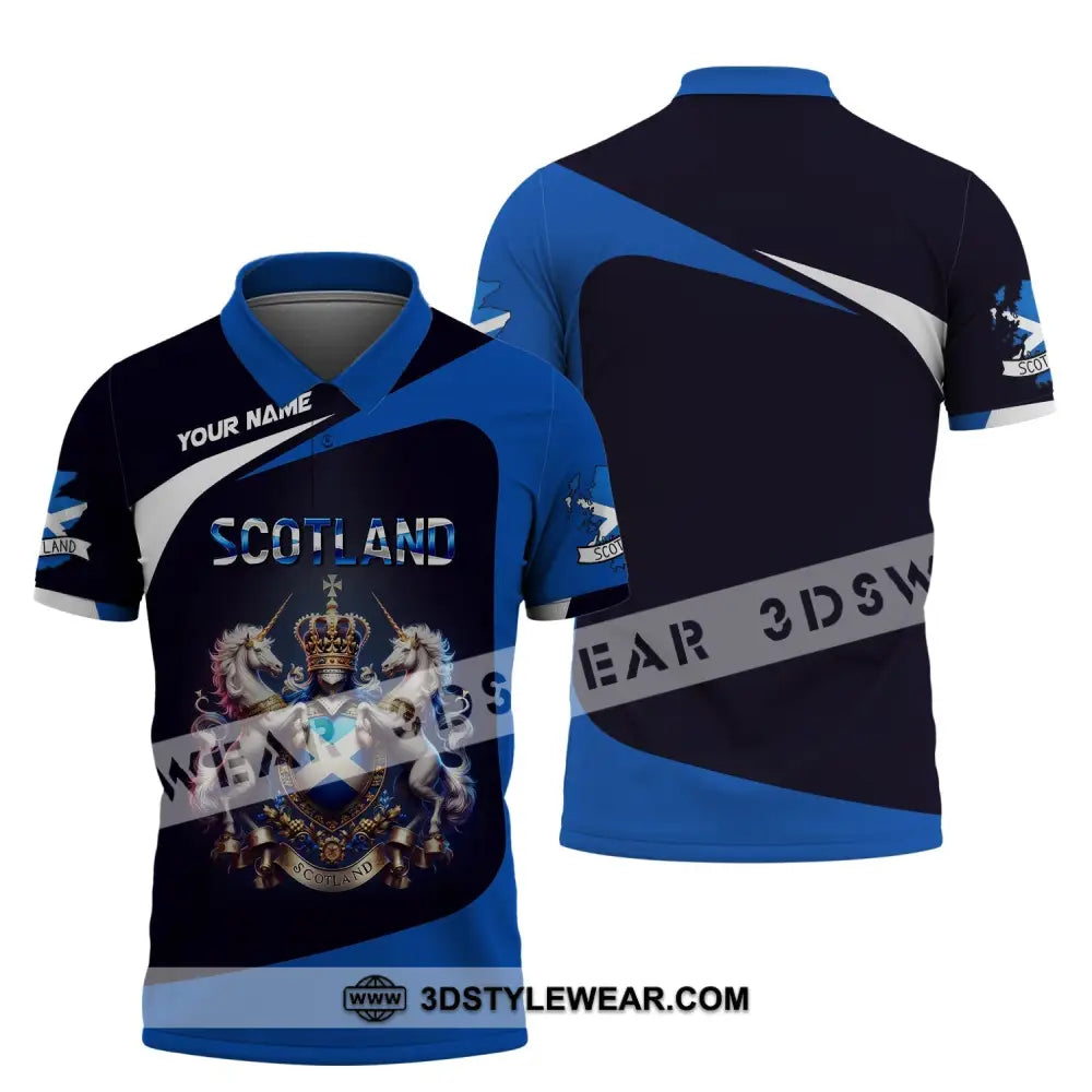 Unisex Shirt Custom Name Scotland Scottish T-Shirt Lover Polo / S