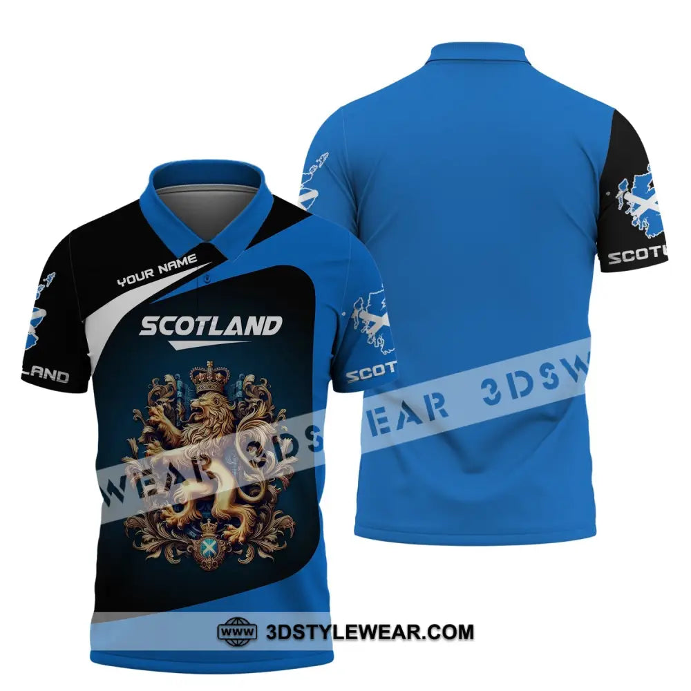 Unisex Shirt Custom Name Scotland Scottish T-Shirt Lover Polo / S