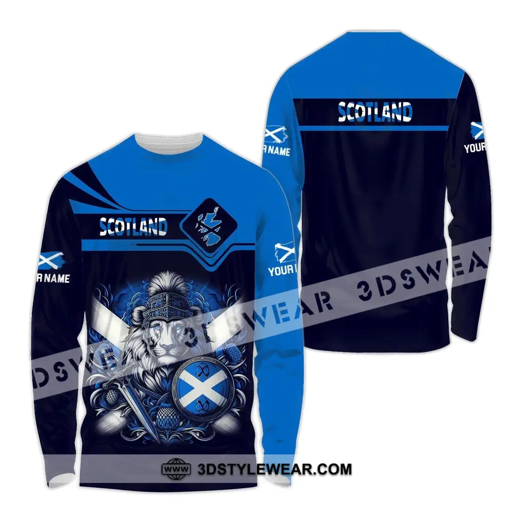 Unisex Shirt - Custom Name Scotland Sport Long Sleeve / S T-Shirt