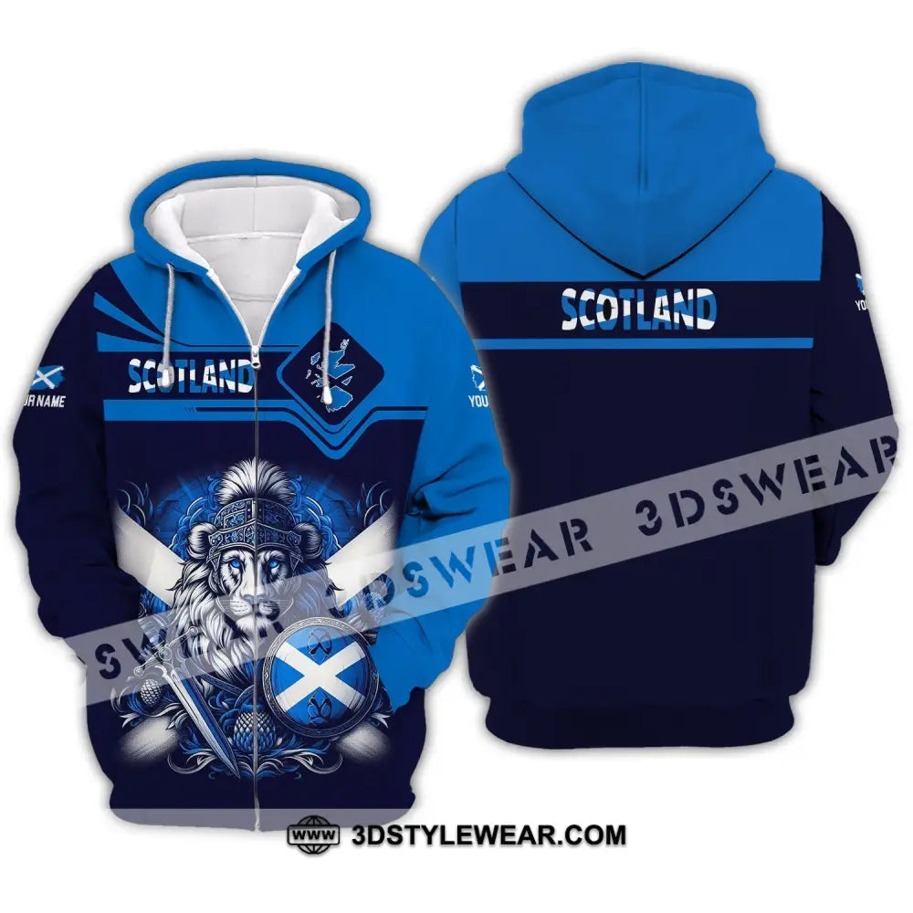 Unisex Shirt - Custom Name Scotland Sport Zipper Hoodie / S T-Shirt