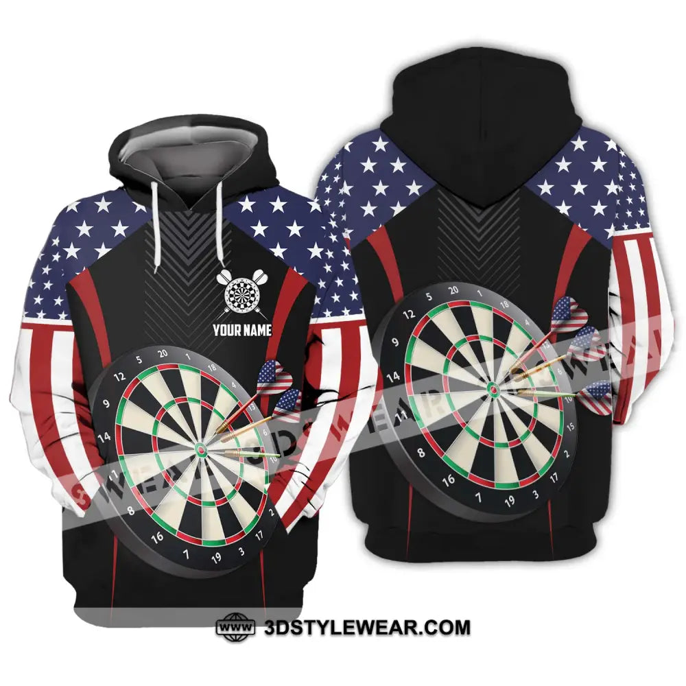 Unisex Shirt - Custom Name Sport America Darts Hoodie / S T-Shirt