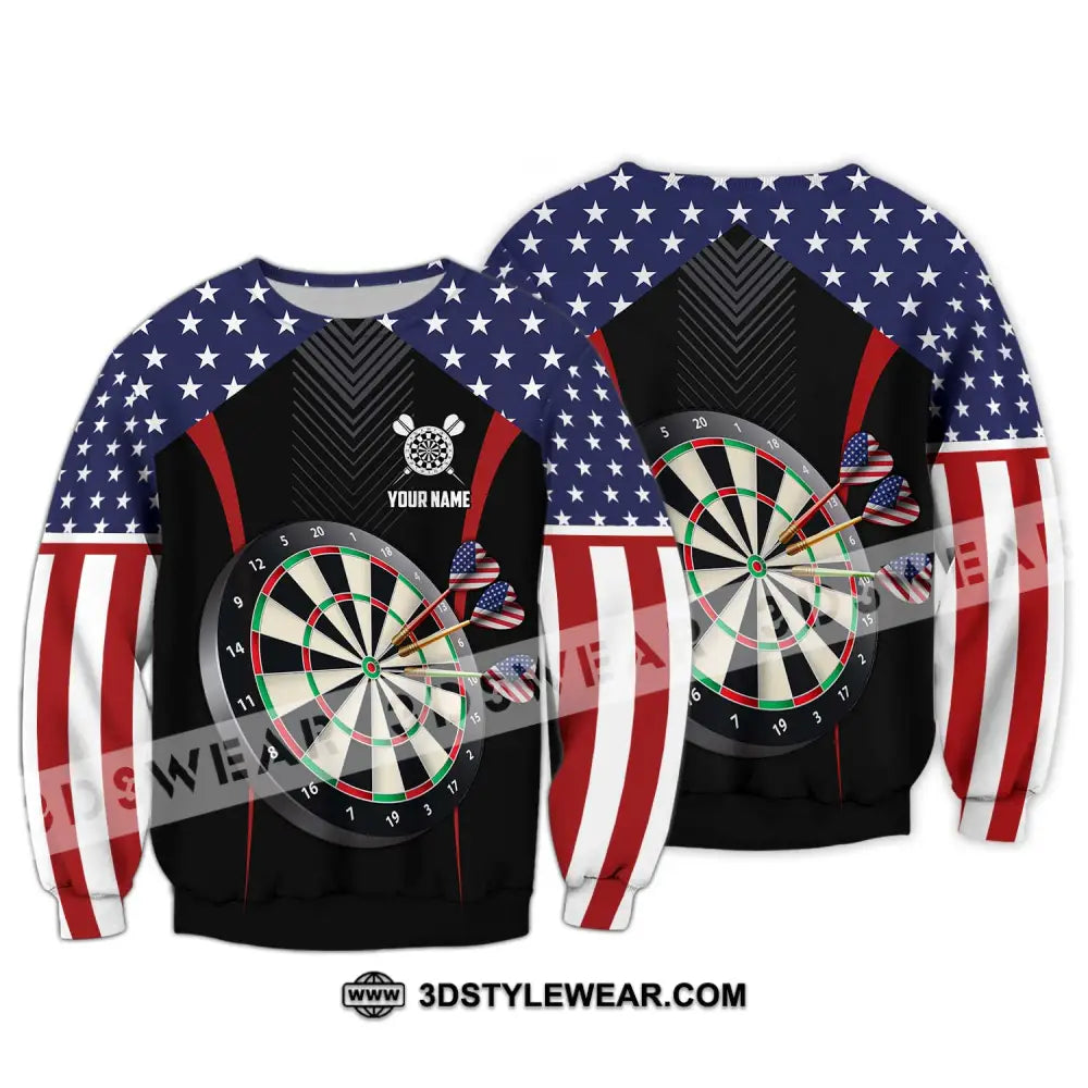 Unisex Shirt - Custom Name Sport America Darts Long Sleeve / S T-Shirt