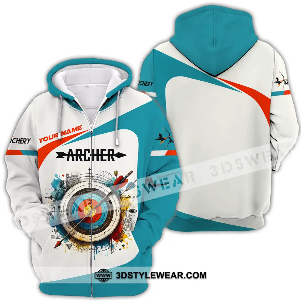 Unisex Shirt - Custom Name Sport Archery Classic Zipper Hoodie / S T-Shirt