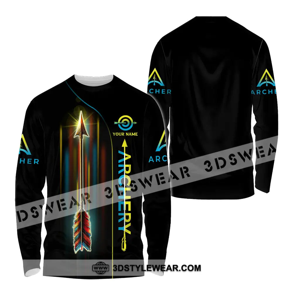 Unisex Shirt - Custom Name Sport Archery Player Long Sleeve / S T-Shirt