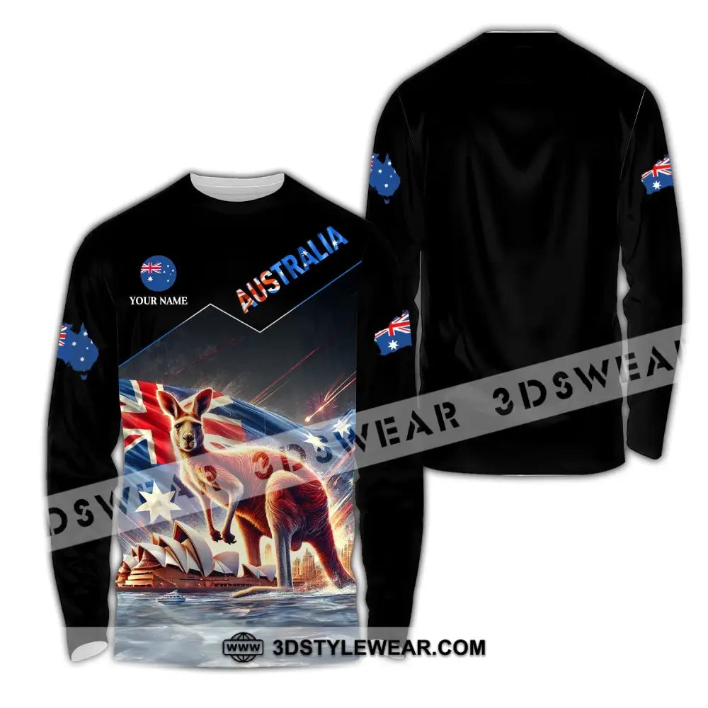 Unisex Shirt - Custom Name Sport Australia Icons Long Sleeve / S T-Shirt