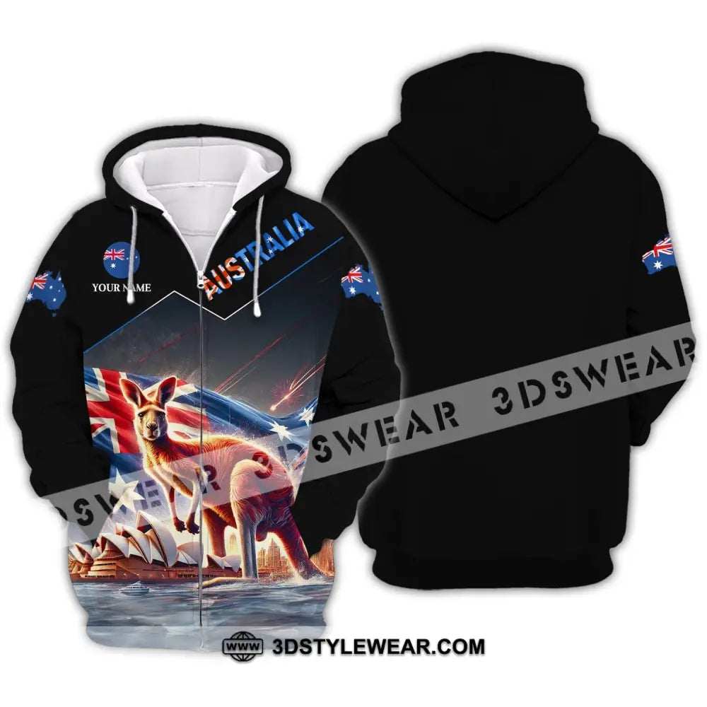 Unisex Shirt - Custom Name Sport Australia Icons Zipper Hoodie / S T-Shirt