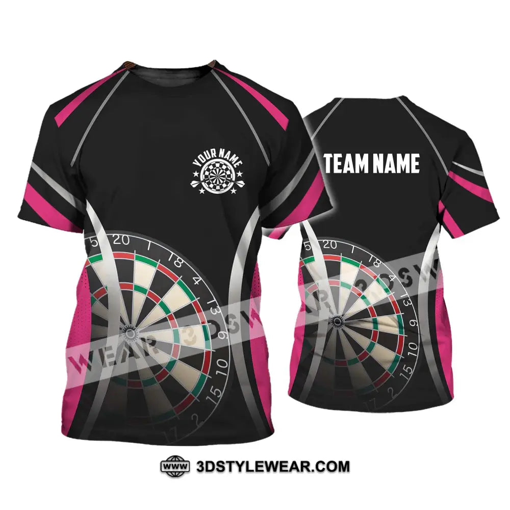 Unisex Shirt - Custom Name Sport Black Pink Darts T-Shirt / S T-Shirt