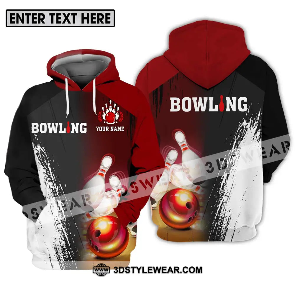 Unisex Shirt - Custom Name Sport Bowling Red Ball Hoodie / S T-Shirt