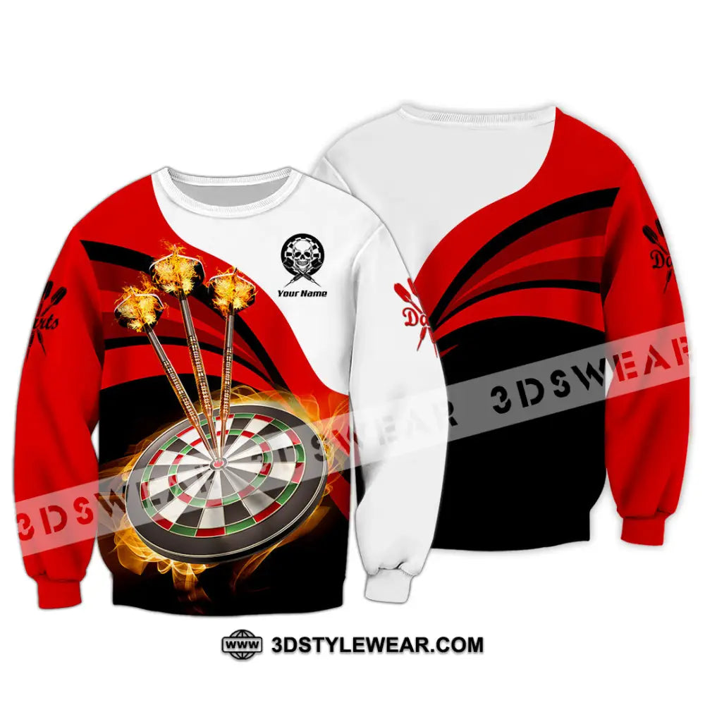 Unisex Shirt - Custom Name Sport Burning Darts Long Sleeve / S T-Shirt