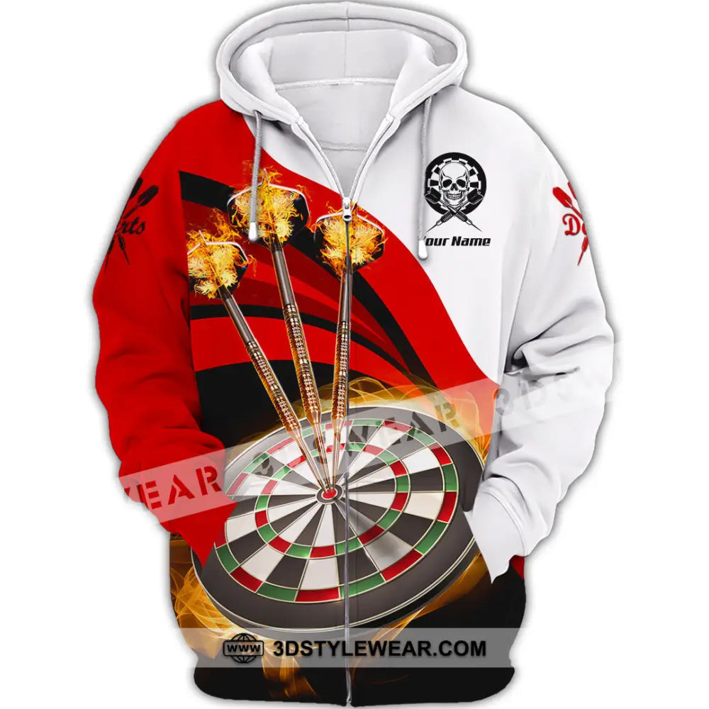 Unisex Shirt - Custom Name Sport Burning Darts Zipper Hoodie / S T-Shirt