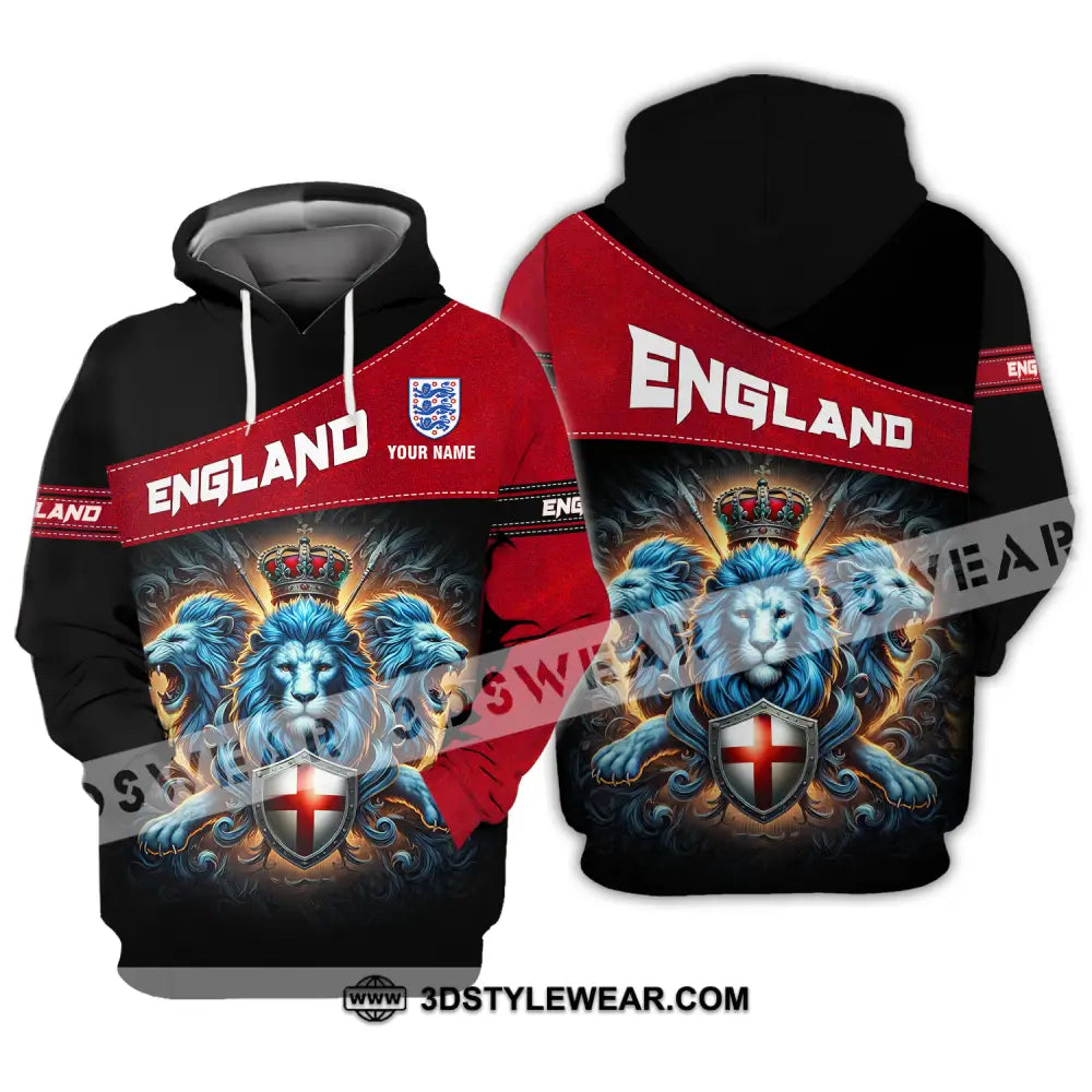 Unisex Shirt - Custom Name Sport England Three Lions Hoodie / S T-Shirt