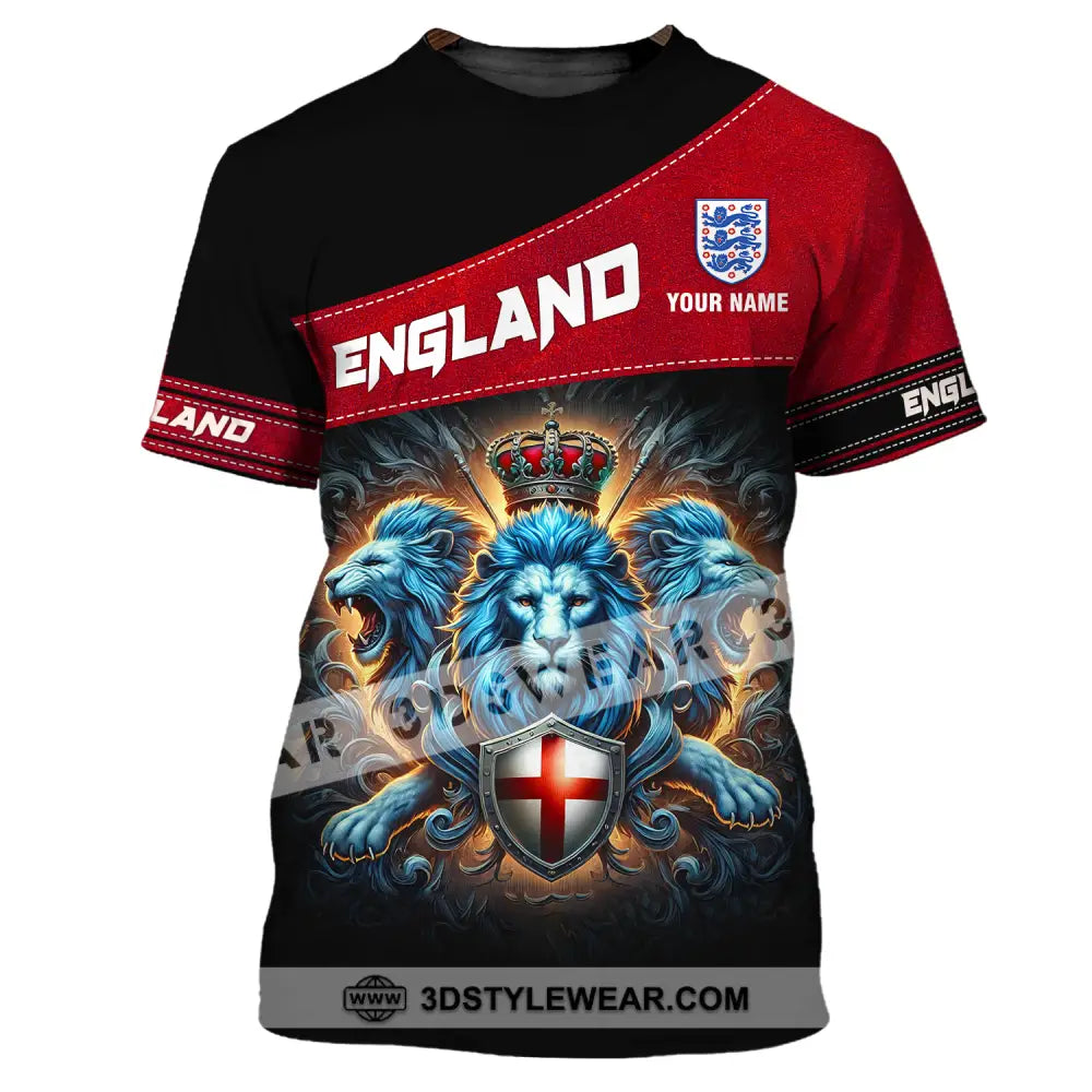 Unisex Shirt - Custom Name Sport England Three Lions T-Shirt / S T-Shirt