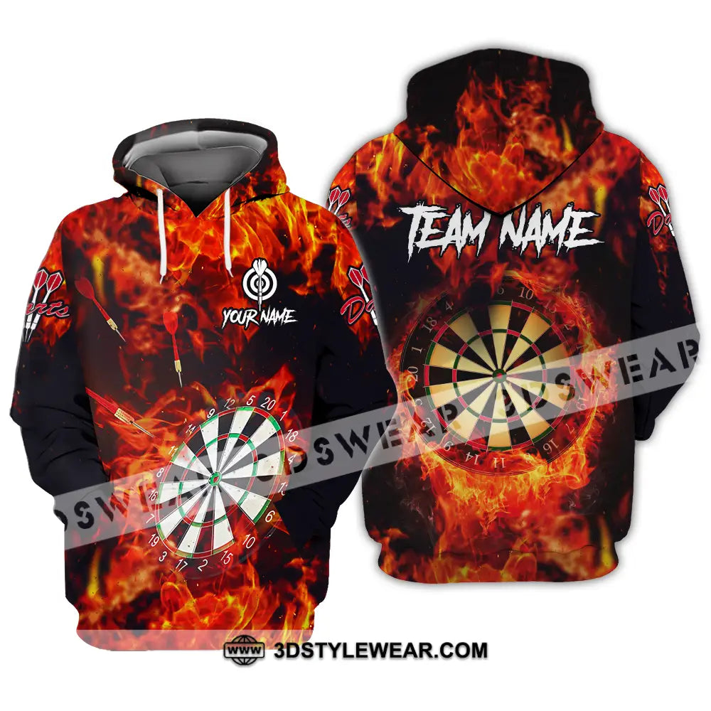 Unisex Shirt - Custom Name Sport Fire Darts Hoodie / S T-Shirt