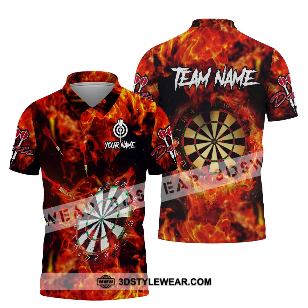 Unisex Shirt - Custom Name Sport Fire Darts Polo / S T-Shirt