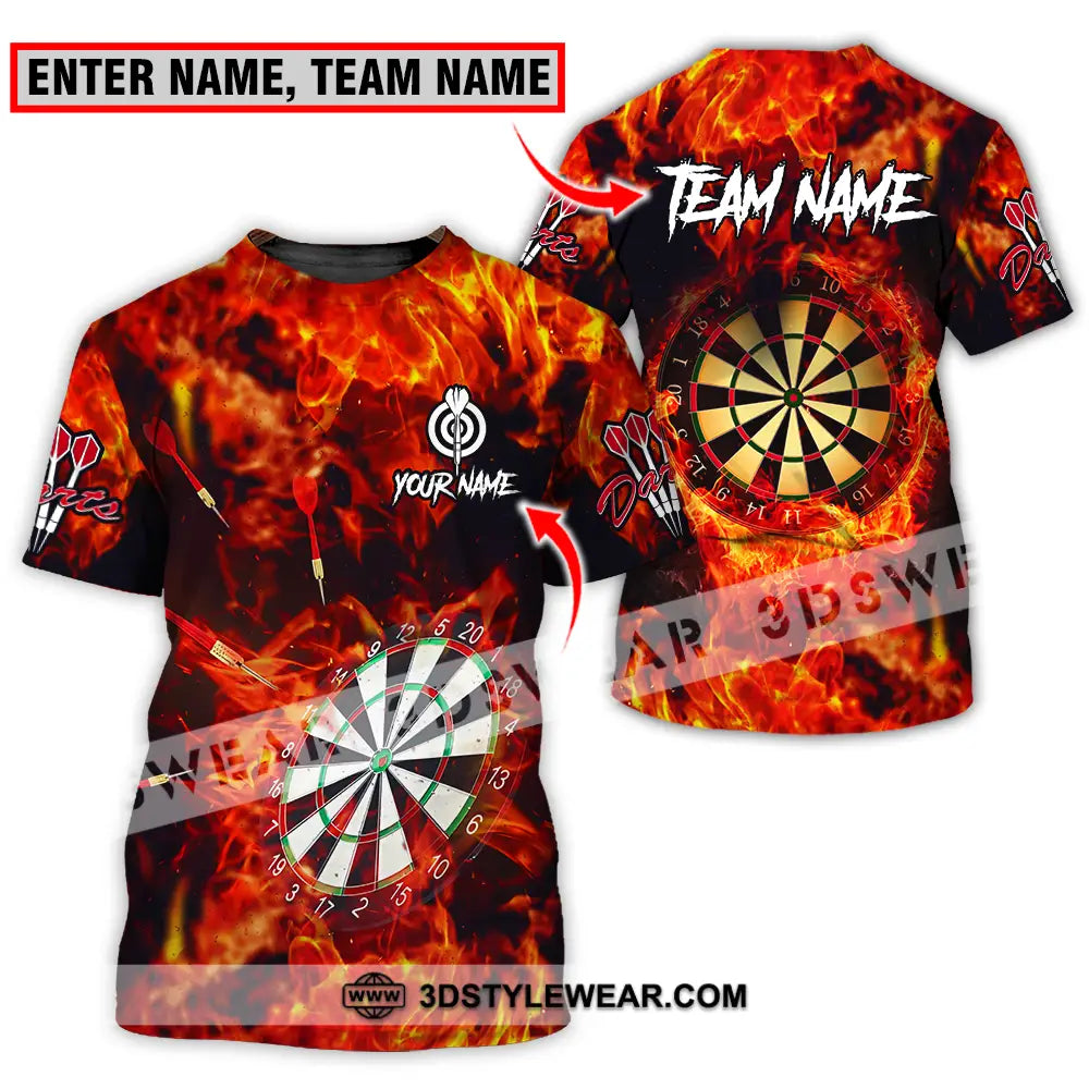 Unisex Shirt - Custom Name Sport Fire Darts T-Shirt