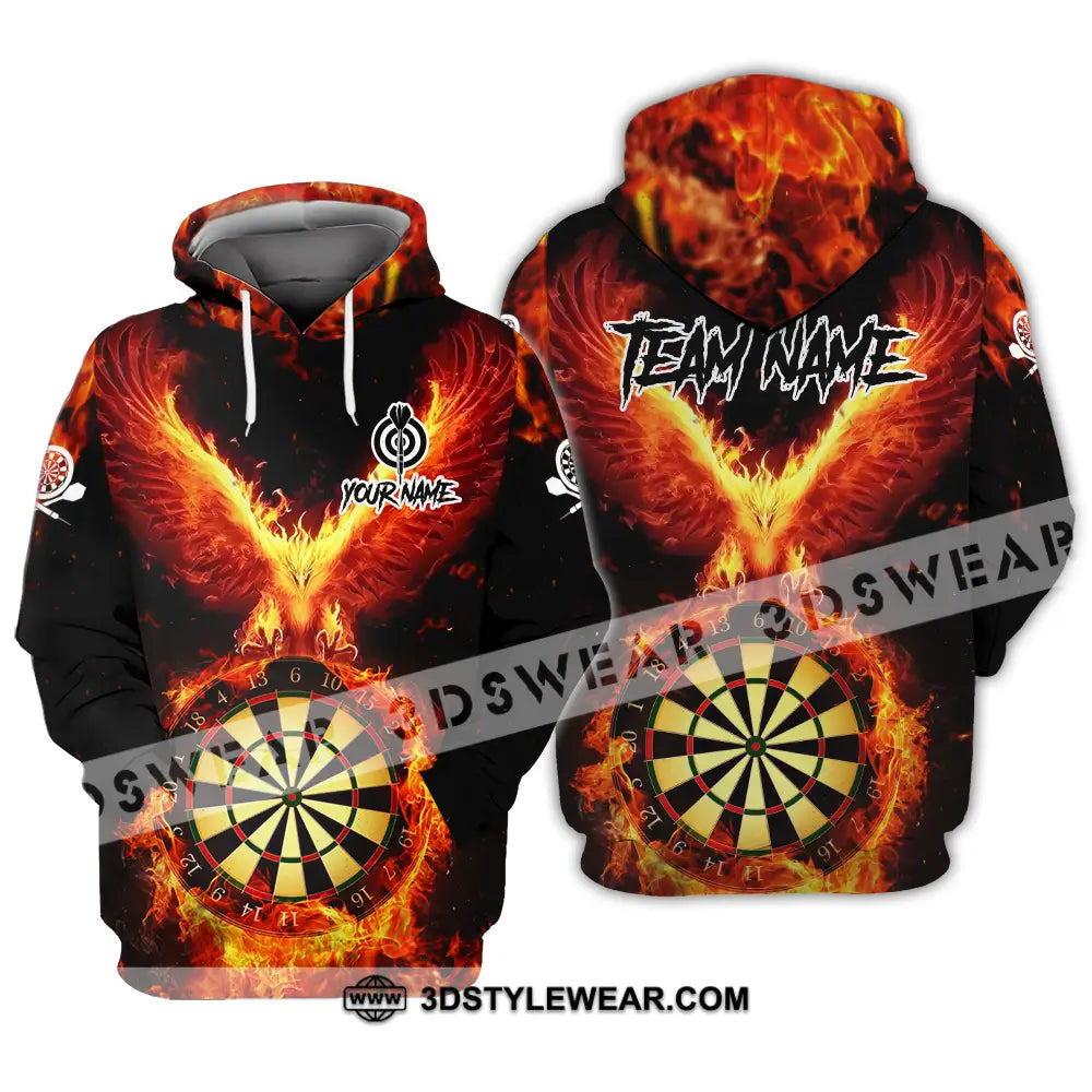 Unisex Shirt - Custom Name Sport Fire Eagle Darts Player Hoodie / S T-Shirt