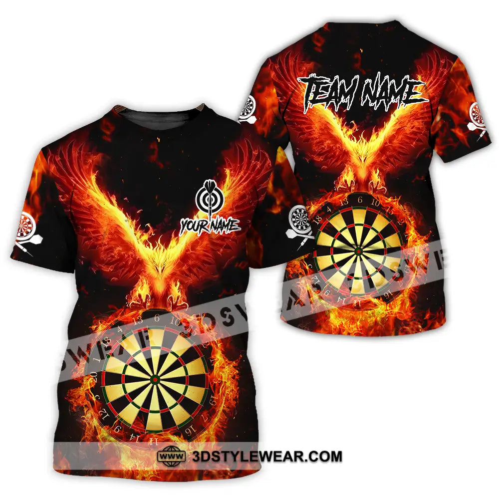 Unisex Shirt - Custom Name Sport Fire Eagle Darts Player T-Shirt / S T-Shirt