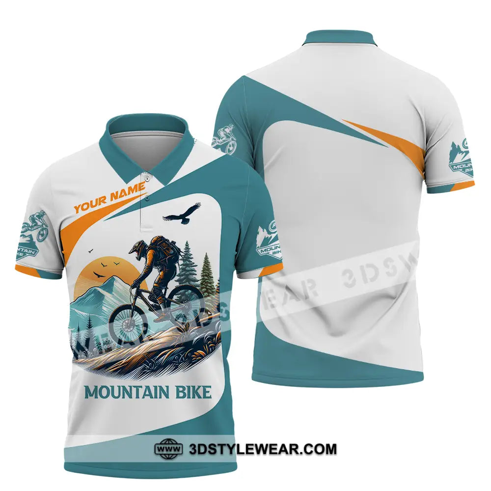 Unisex Shirt - Custom Name Sport For Mountain Bike Player Polo / S T-Shirt