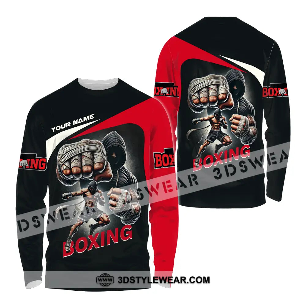 Unisex Shirt - Custom Name Sport King Of Boxing Long Sleeve / S T-Shirt