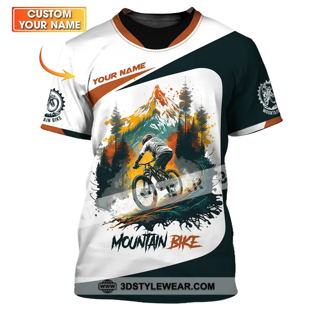 Unisex Shirt - Custom Name Sport Mountain Bike Lover T-Shirt