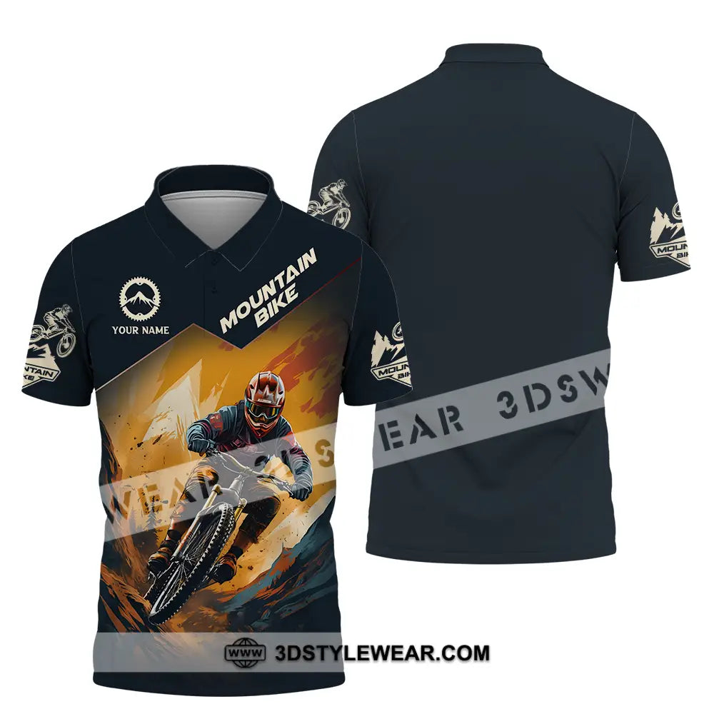 Unisex Shirt - Custom Name Sport Mountain Bike Player Polo / S T-Shirt