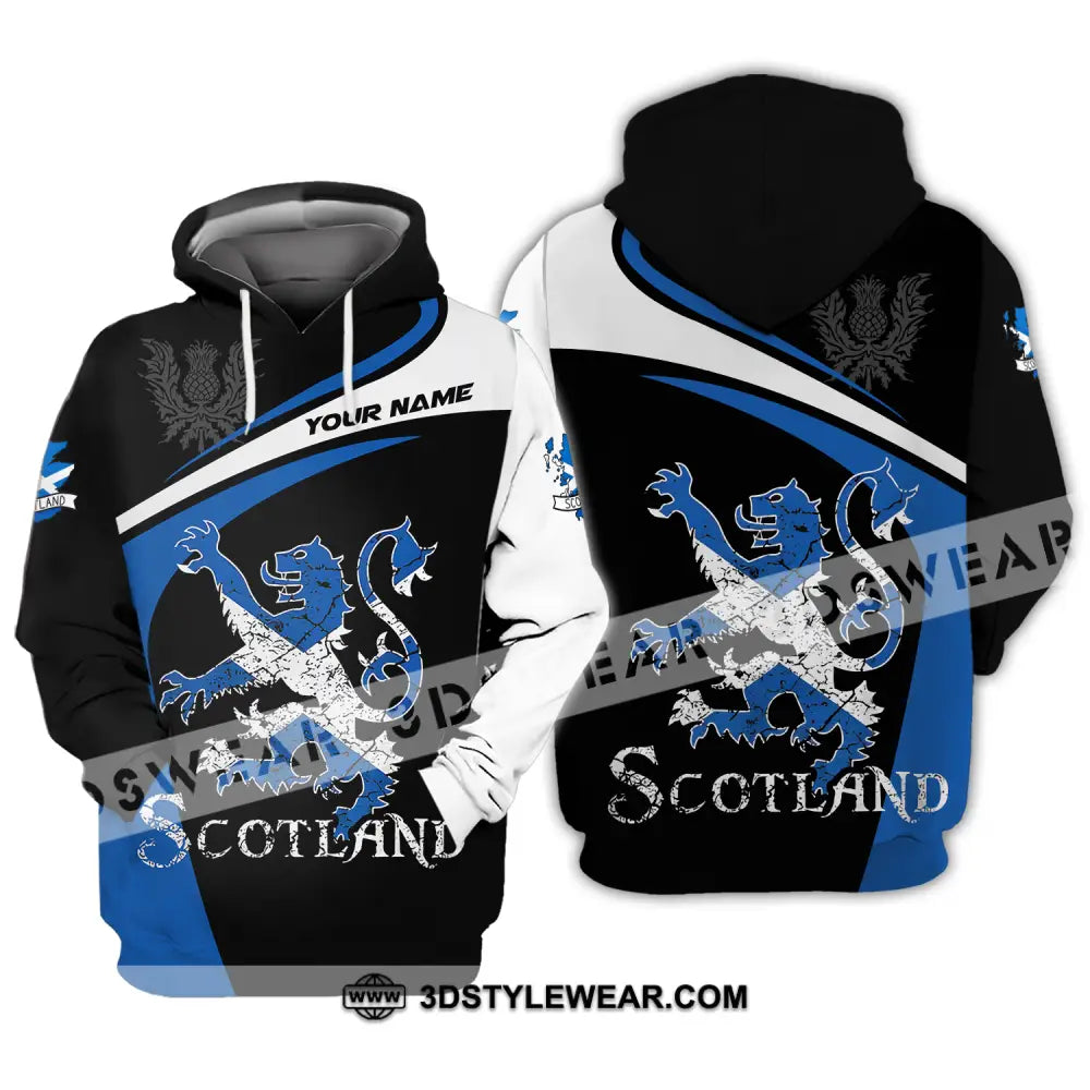 Unisex Shirt - Custom Name Sport Scotland Lion Hoodie / S T-Shirt