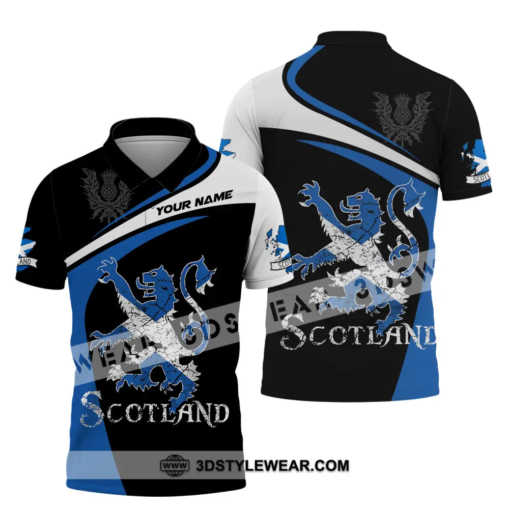 Unisex Shirt - Custom Name Sport Scotland Lion Polo / S T-Shirt