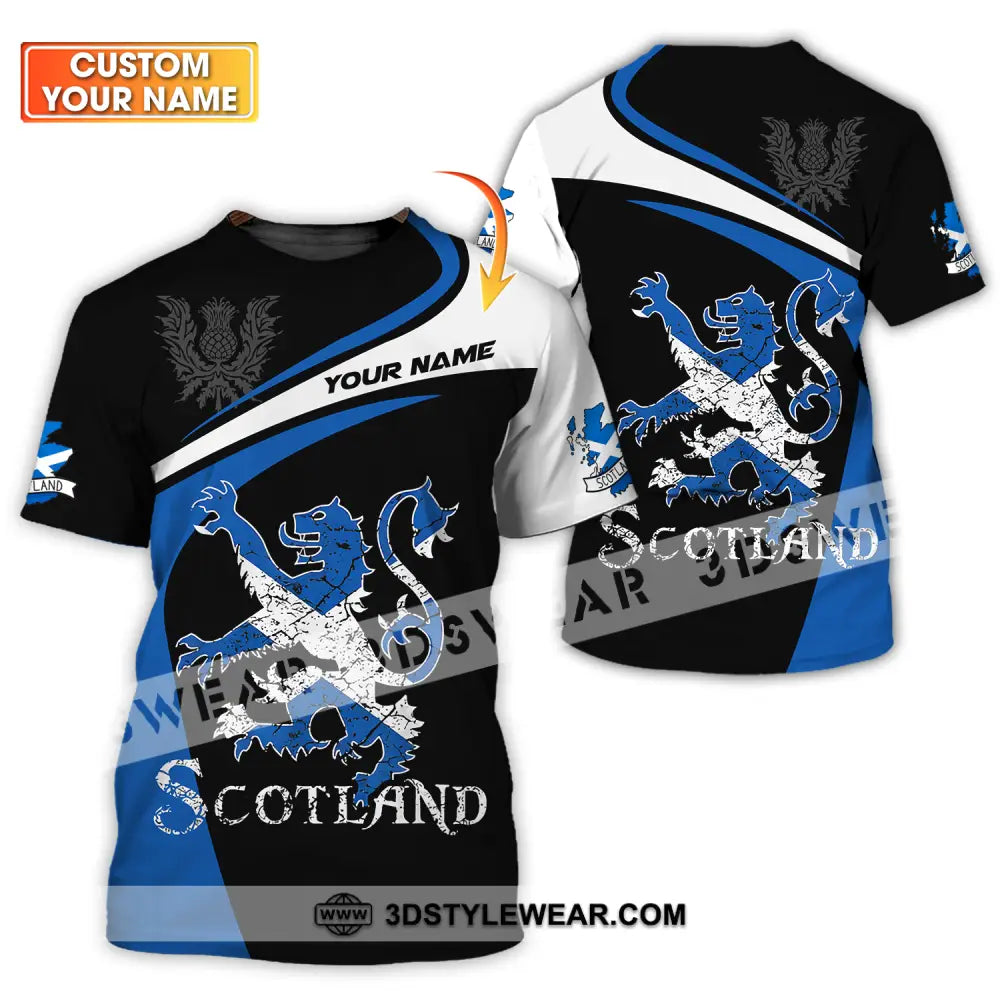 Unisex Shirt - Custom Name Sport Scotland Lion T-Shirt