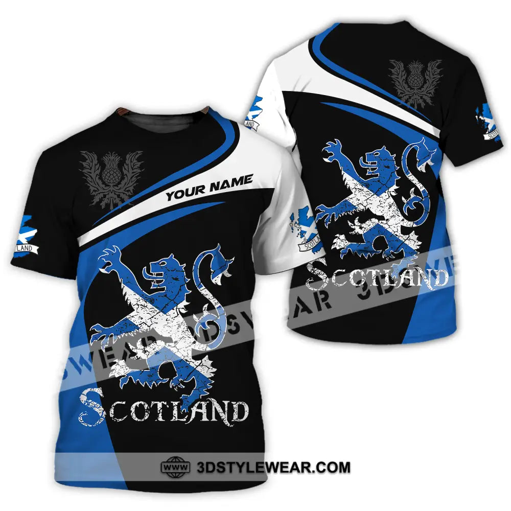 Unisex Shirt - Custom Name Sport Scotland Lion T-Shirt / S T-Shirt