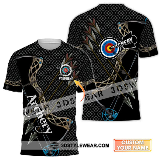 Unisex Shirt - Custom Name Sport Three Arrows Archery T-Shirt