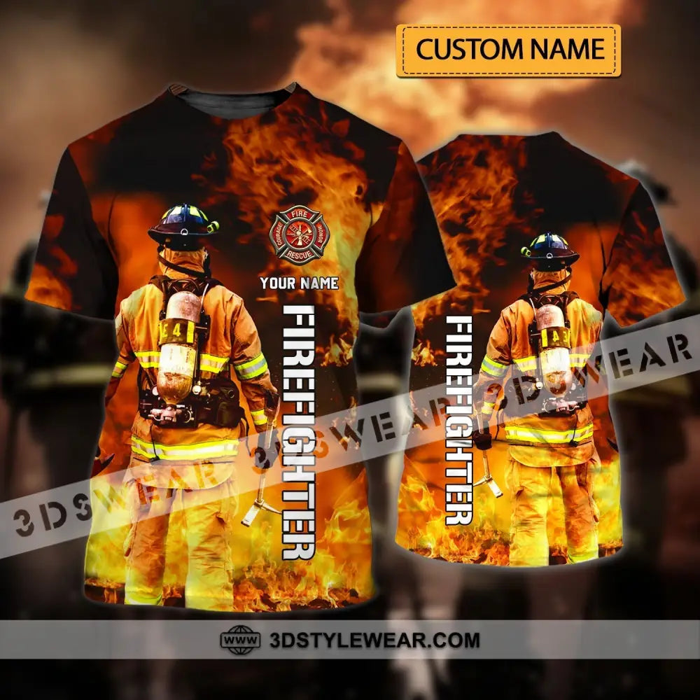 Unisex Shirt - Custom Name T-Shirt Personalized Firefighter Gift For Fireman T-Shirt