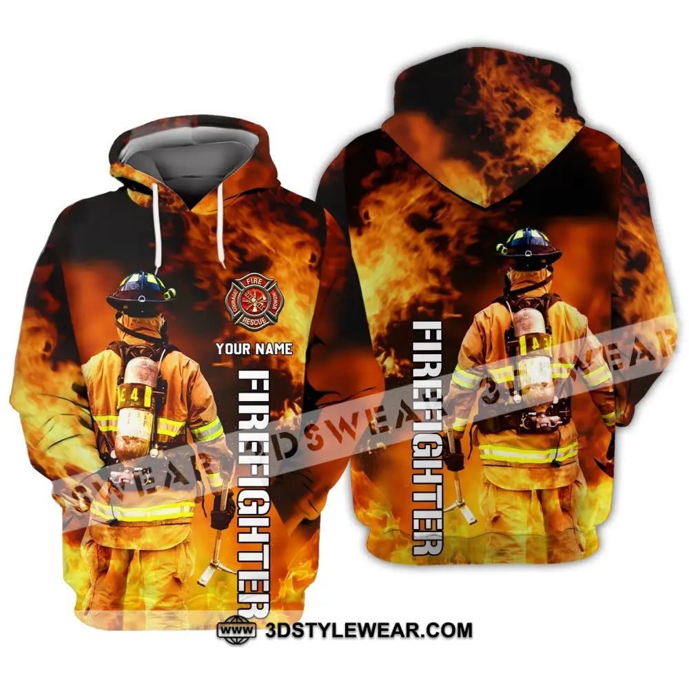 Unisex Shirt - Custom Name T-Shirt Personalized Firefighter Gift For Fireman Hoodie / S T-Shirt