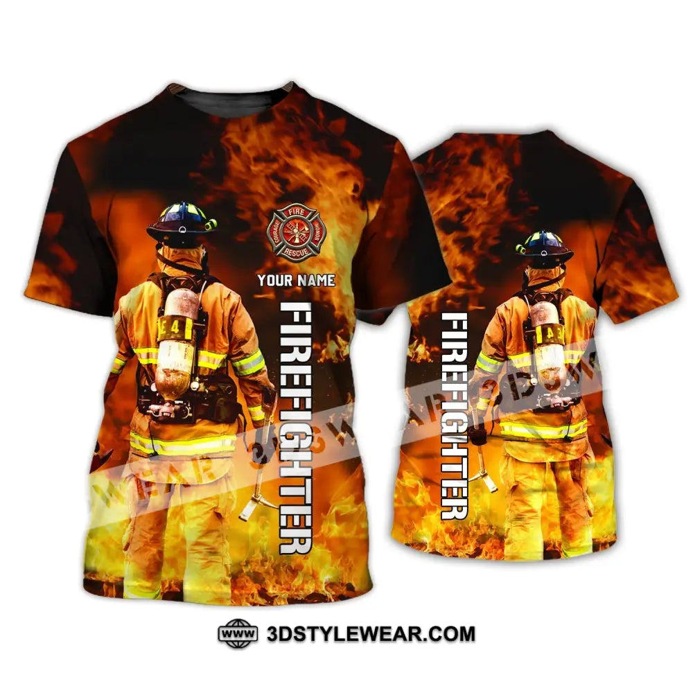 Unisex Shirt - Custom Name T-Shirt Personalized Firefighter Gift For Fireman / S T-Shirt