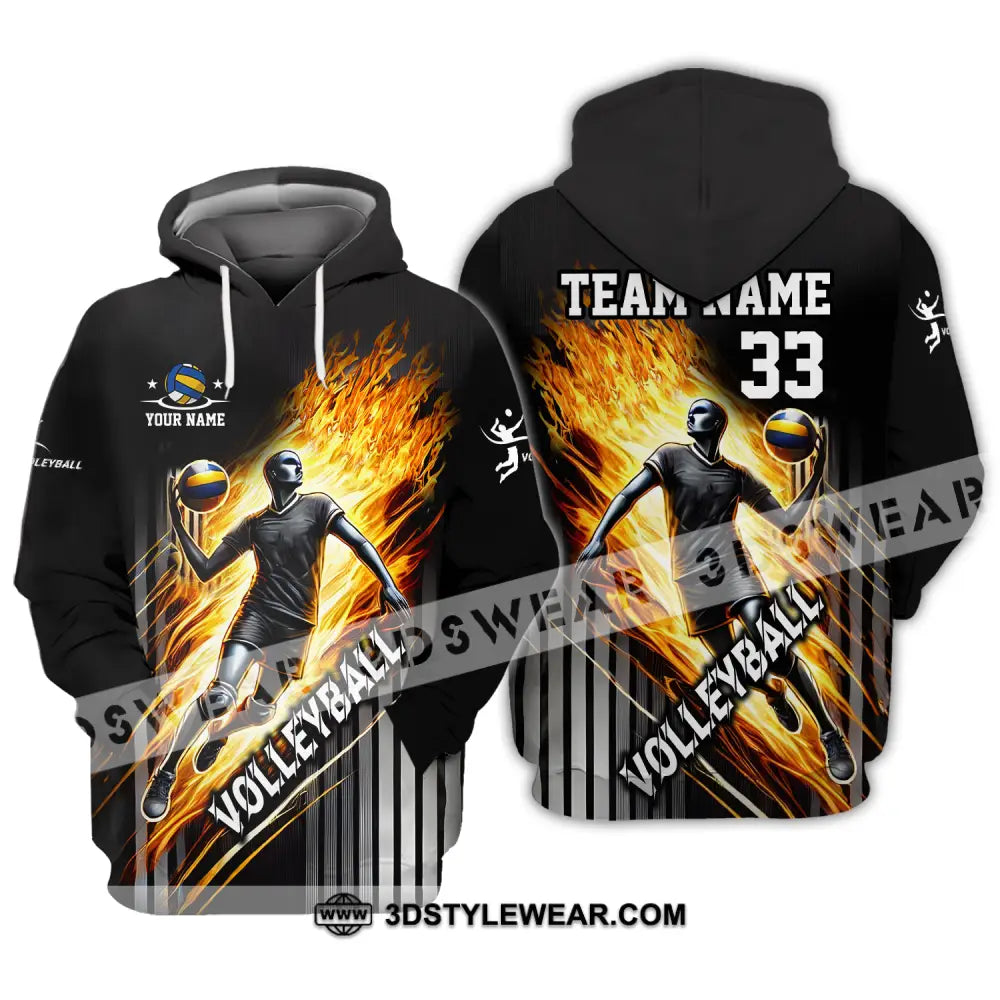 Unisex Shirt - Custom Name Team And Number Volleyball Lover Hoodie / S T-Shirt