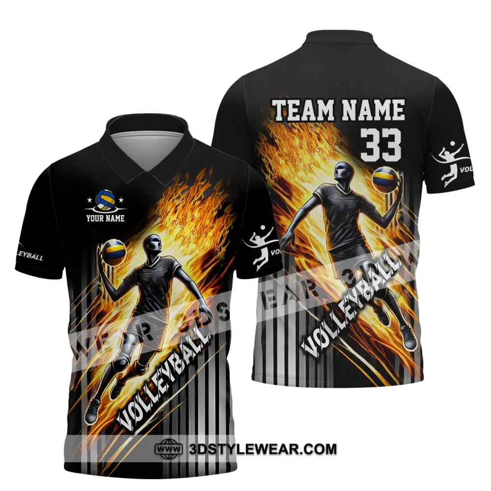 Unisex Shirt - Custom Name Team And Number Volleyball Lover Polo / S T-Shirt