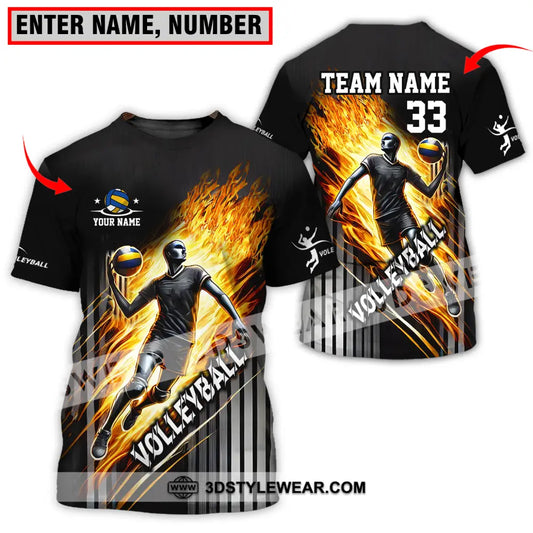 Unisex Shirt - Custom Name Team And Number Volleyball Lover T-Shirt