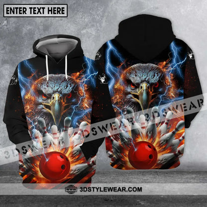 Unisex Shirt - Custom Name Team Bowling Eagle Fire Ball Hoodie / S T-Shirt