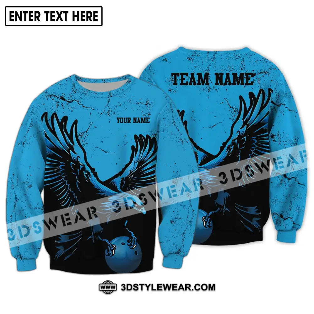 Unisex Shirt - Custom Name Team Eagle Bowling Ball Long Sleeve / S T-Shirt