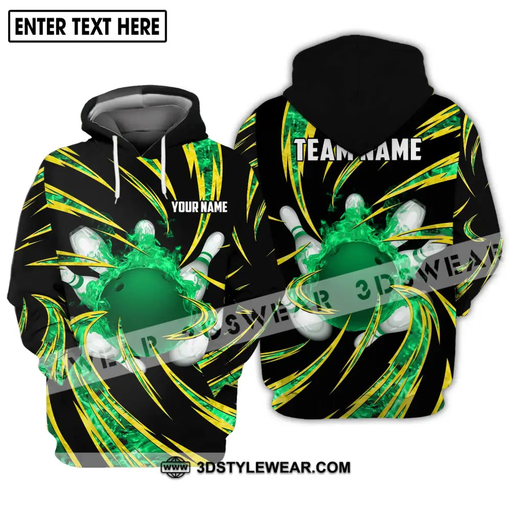 Unisex Shirt - Custom Name Team Emerald Bowling Hoodie / S T-Shirt