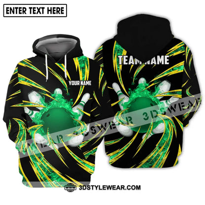 Unisex Shirt - Custom Name Team Emerald Bowling Hoodie / S T-Shirt