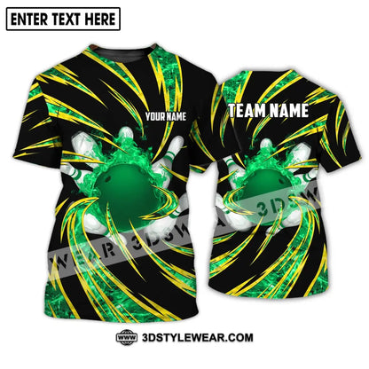 Unisex Shirt - Custom Name Team Emerald Bowling T-Shirt / S T-Shirt