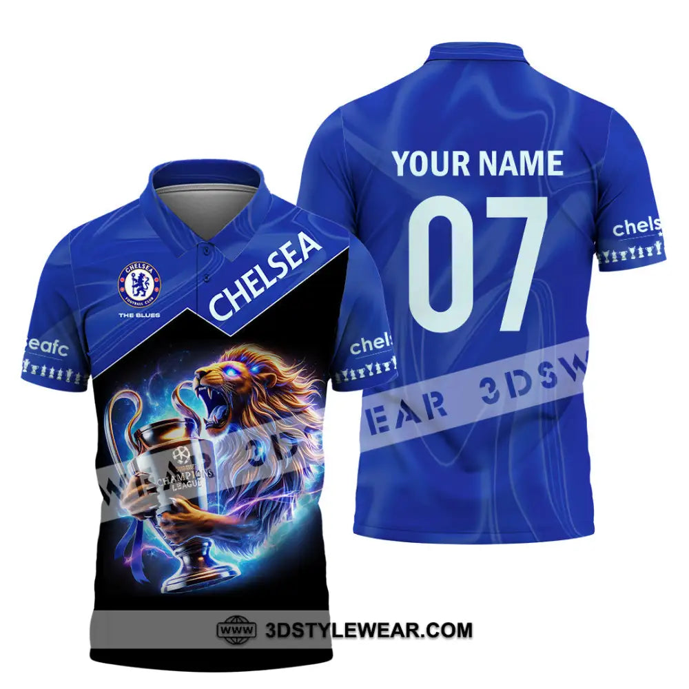 Unisex Shirt Custom Name Chelsea T-Shirt Football Hoodie Long Sleeve Gift For Lovers Polo / S