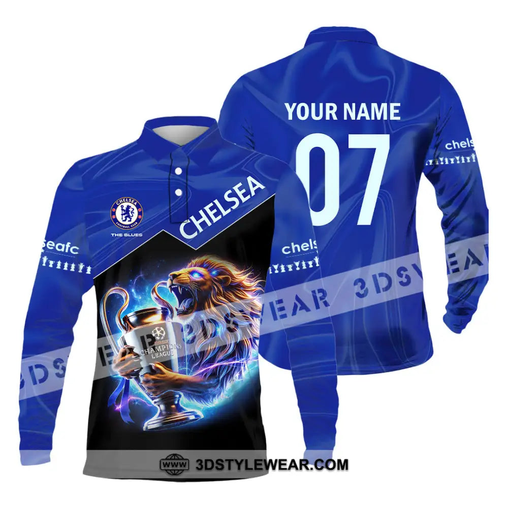 Unisex Shirt Custom Name Chelsea T-Shirt Football Hoodie Long Sleeve Gift For Lovers Polo / S