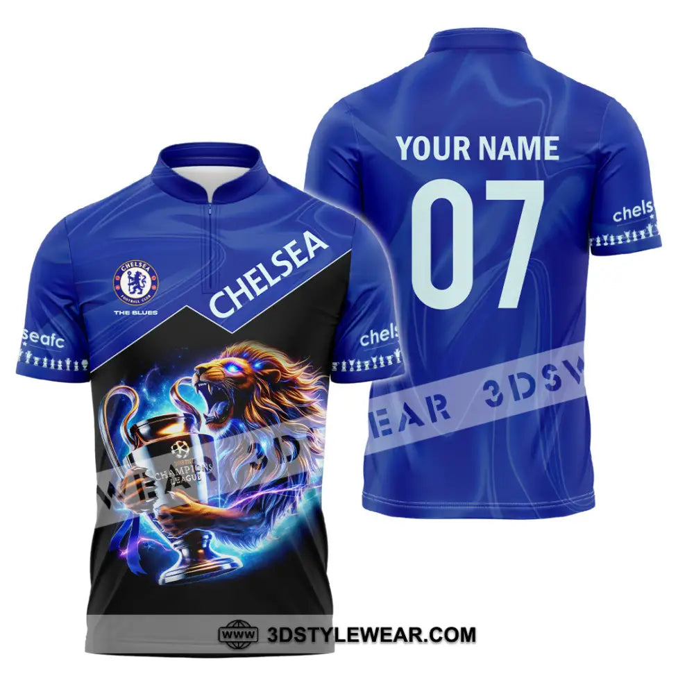 Unisex Shirt Custom Name Chelsea T-Shirt Football Hoodie Long Sleeve Gift For Lovers Zipper Polo /