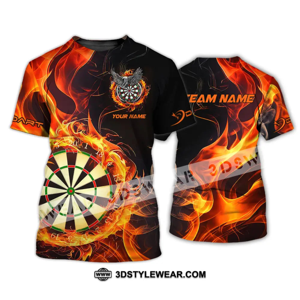 Unisex Shirt - Custom Name The Skull Darts Sport Fire T-Shirt / S T-Shirt