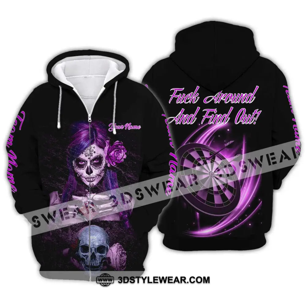 Unisex Shirt - Custom Name Witch Darts Zipper Hoodie / S T-Shirt