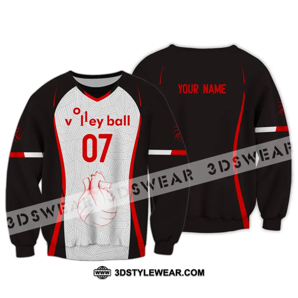 Unisex Shirt Custom Number Volleyball Hoodie Team T-Shirt Gift For Players Long Sleeve / S